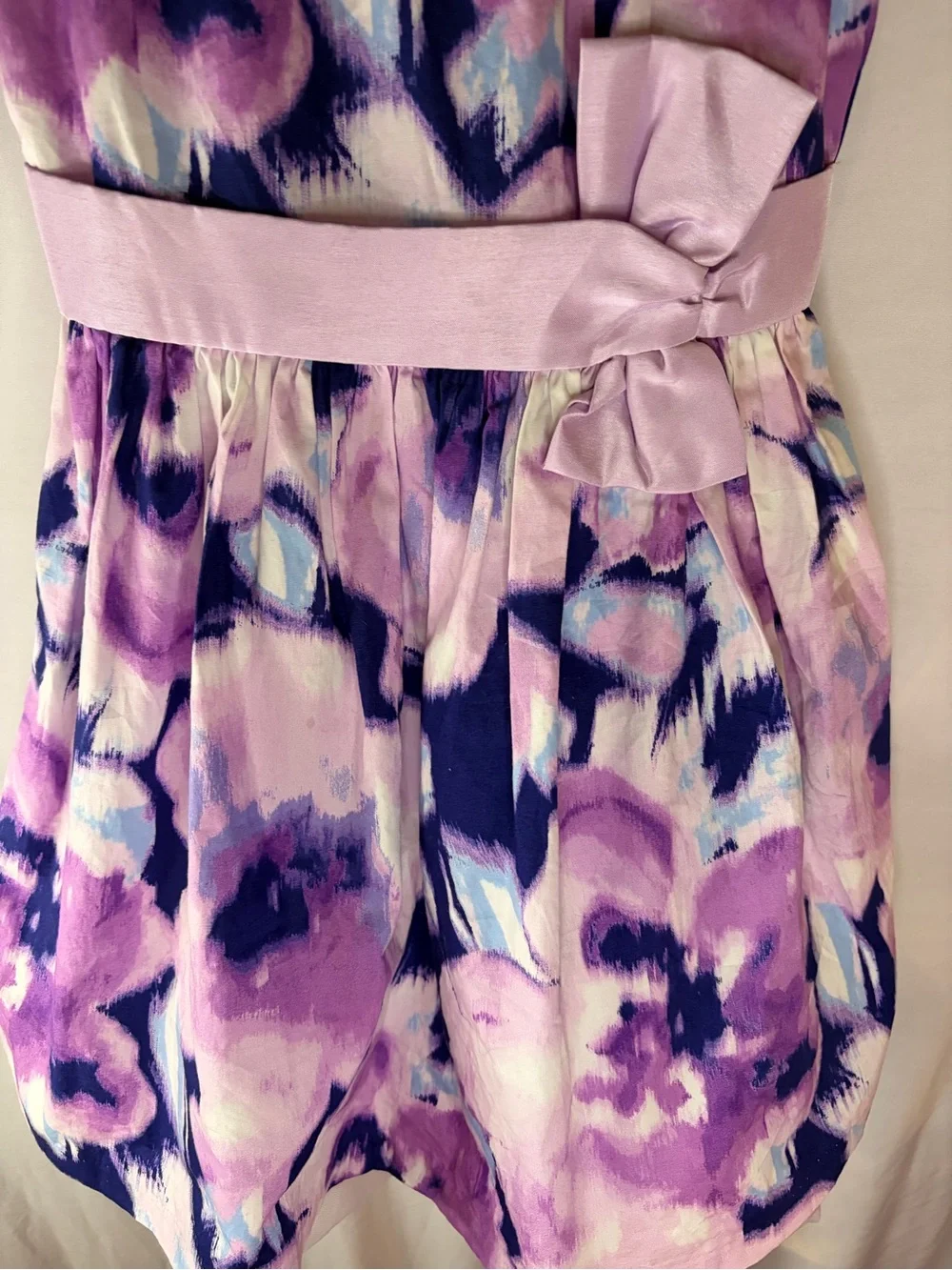 Bonnie Jean 3T Floral Formal Dress Bow EUC